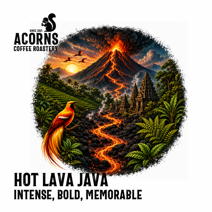 Ad for Acorns Coffee Roastery&