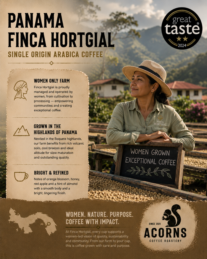 acorns coffee proudly supports panama finca hortigal to empower woman only farms