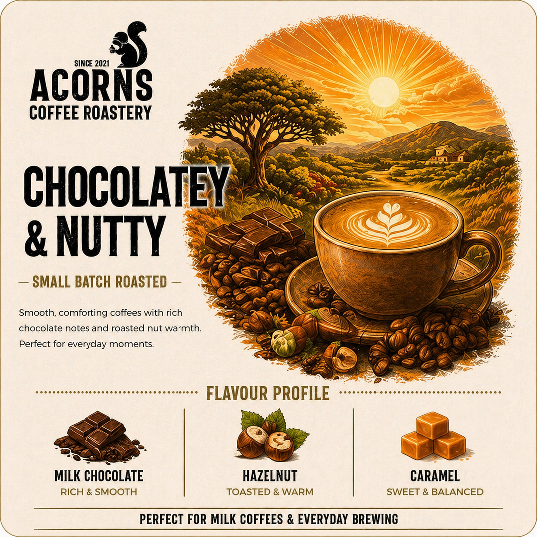 acorns coffee freshly roasted coffee beans chocolate and nutty flavours