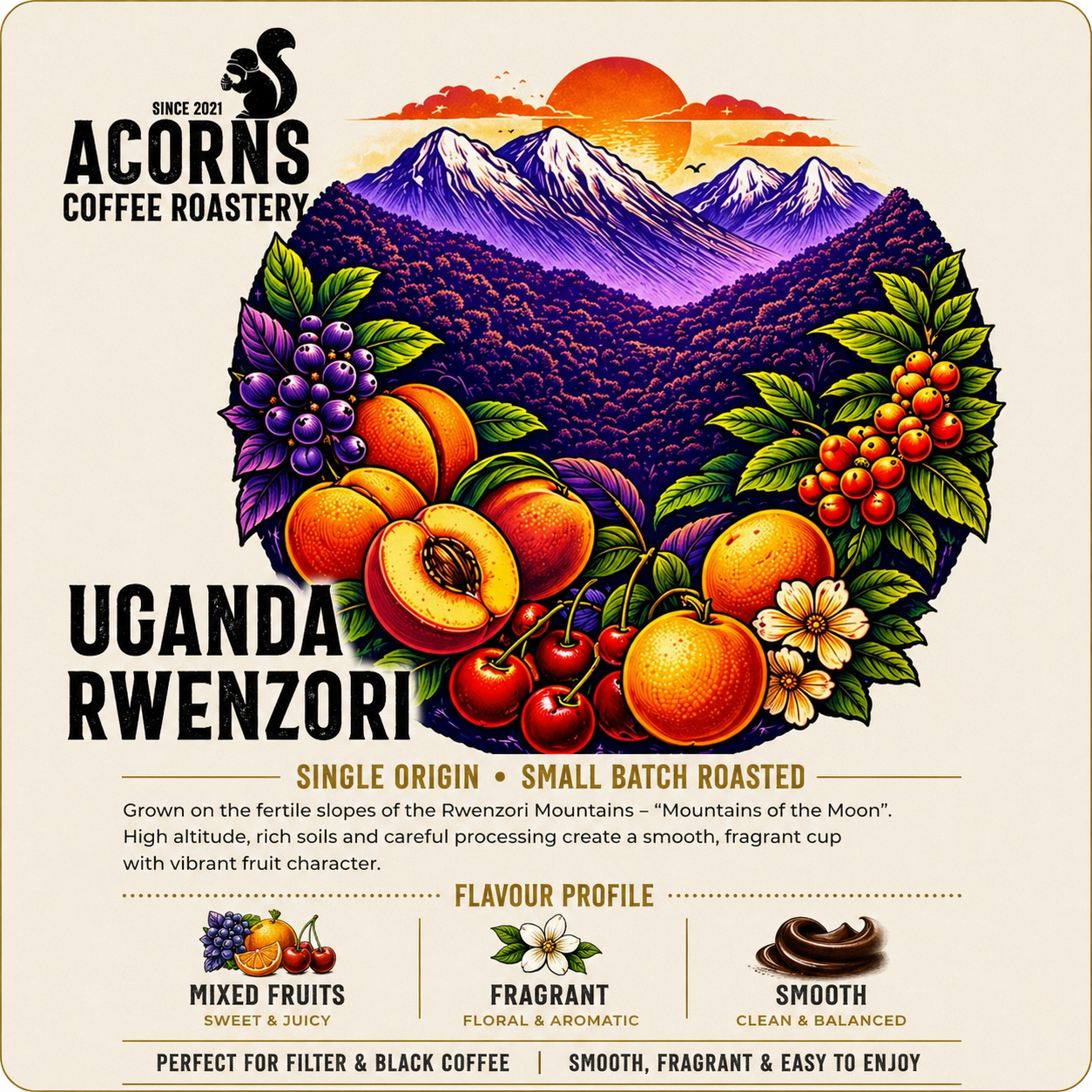 Fruity and chocolatey coffee beans from local award winning coffee roastery